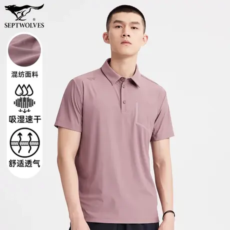 七匹狼狼族部落短袖t恤男士夏季新款透气百搭时尚休闲翻领polo衫图片