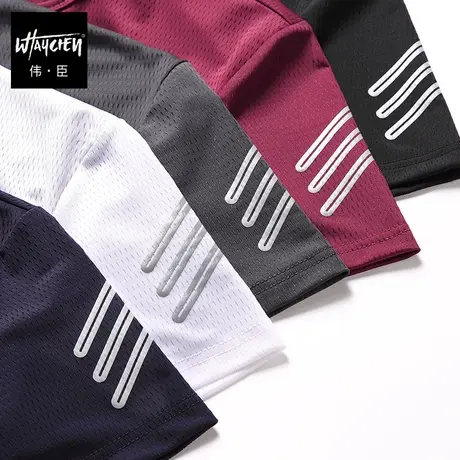 伟臣夏季新品大码男装冰丝圆领短袖T恤胖子加肥加大网眼运动体恤商品大图