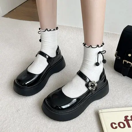 英伦风小皮鞋女夏ins潮日系软妹jk大头鞋2023年夏季百搭玛丽珍鞋商品大图