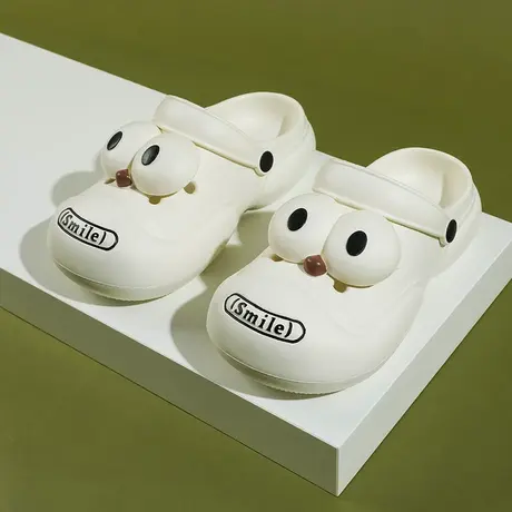 可爱卡通洞洞鞋女款夏季外穿2023新款沙滩厚底防滑踩屎感包头拖鞋商品大图