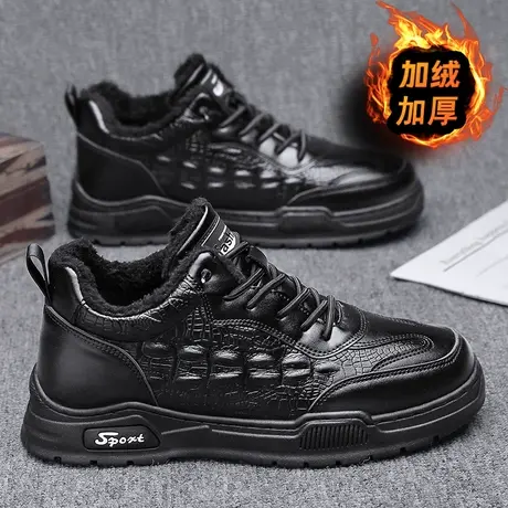 冬季加绒雨鞋男款时尚短筒厨房工作鞋防滑保暖鞋棉雨靴男士防水鞋商品大图