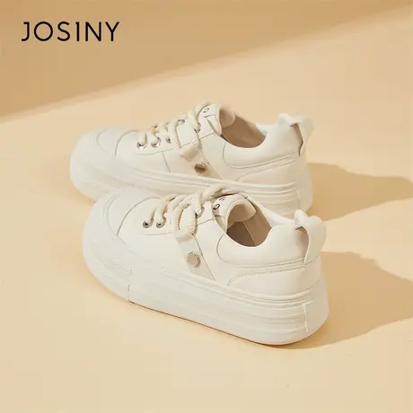 Josiny/卓诗尼包头板鞋女款2024新款春季休闲运动学生厚底小白鞋商品大图
