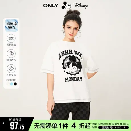 ONLY冬季迪士尼米奇DISNEY联名款圆领T恤女|123101047商品大图
