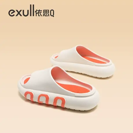 依思Q拖鞋女夏季外穿厚底时尚沙滩网红凉拖踩屎感防滑海边一字拖图片