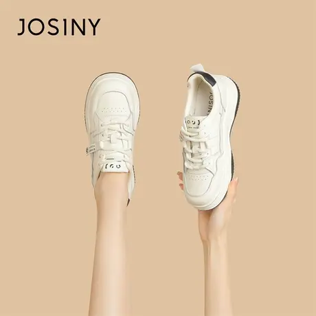 Josiny/卓诗尼板鞋2024新款春季轻便百搭平底复古增高舒适休闲鞋商品大图