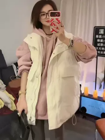 2023新款棉马甲女秋冬时尚短款背心小个子洋气爆款学生外穿坎肩潮商品大图