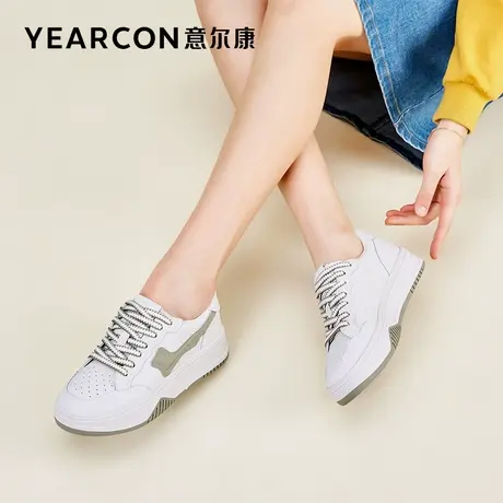 意尔康女鞋2023年新款春季拼色小白鞋女厚底运动休闲板鞋百搭单鞋商品大图