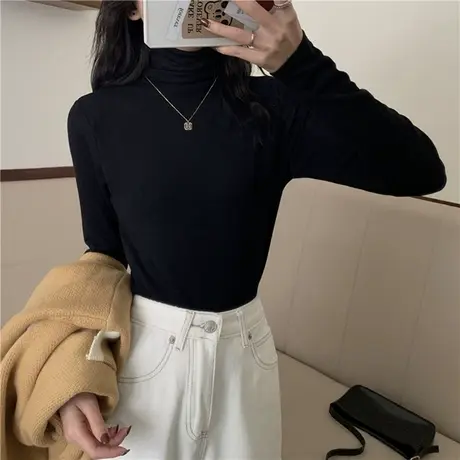 2023年爆款新款chic针织衫女装早春秋冬高领打底衫气质洋气上衣t商品大图