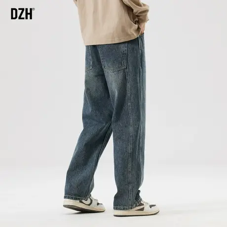 男士美式牛仔裤2023新款男秋季男款裤子宽松直筒休闲长裤美式高街商品大图