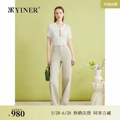 【天丝系列】YINER音儿女装夏季醋酸莱赛尔直筒复古牛仔裤商品大图