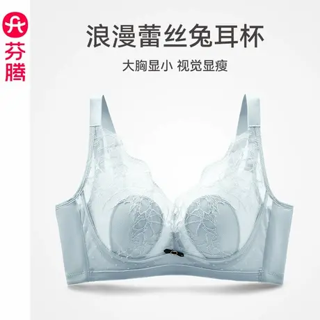芬腾女士内衣大胸显小上托防下垂文胸性感蕾丝记忆钢圈收副乳胸罩图片