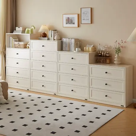 全友家居客厅家用收纳储物靠墙五斗柜卧室床尾抽屉三斗柜商品大图