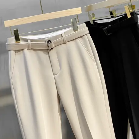 小西裤男九分裤春季2023新款潮流高端休闲裤直筒裤男士裤子秋冬款商品大图