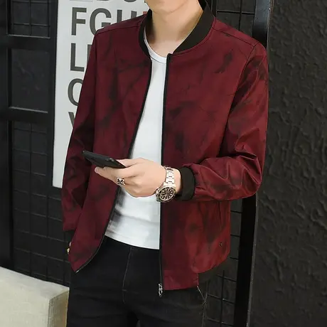 2023新款秋季男夹克棒球服修身外套春秋韩版上衣潮流帅气秋装外衣商品大图