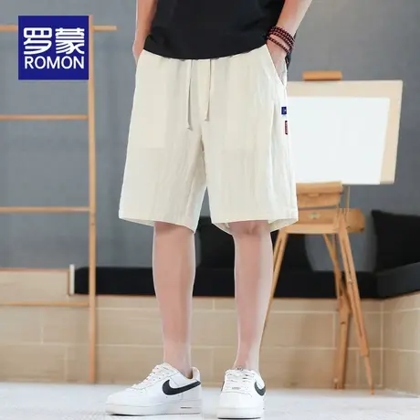 罗蒙男士冰丝休闲短裤夏薄款凉感天丝男裤2025新款潮牌五分中裤子图片