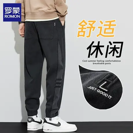 罗蒙休闲裤男士2025新款春秋季宽松束脚哈伦裤工装休闲长裤子N1Z商品大图