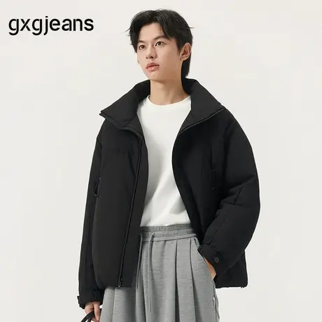 gxg.jeans男装 黑色简约宽松轻薄立领夹克式羽绒服外套 25冬新品商品大图