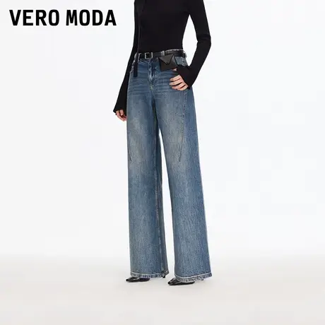 Vero Moda牛仔裤2025秋冬新款含棉腰带小包水洗阔腿裤325432017商品大图