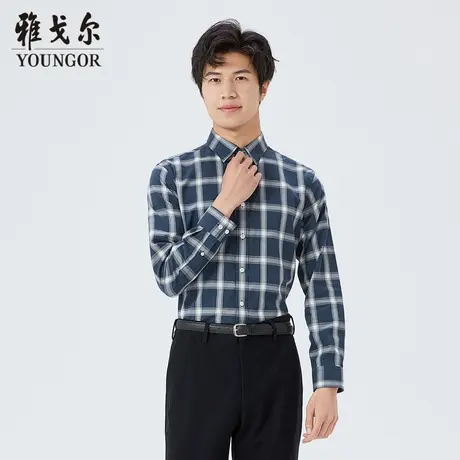 雅戈尔奥莱 商场同款男士长袖衬衫秋冬新款官方商务休闲长袖衬衫商品大图