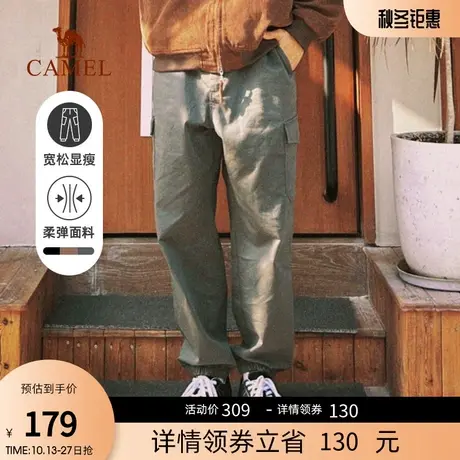 骆驼男装工装裤男夏季2023新款潮牌直筒束脚潮牌宽松美式休闲长裤商品大图