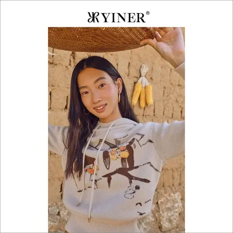 YINER音儿专柜女装2022冬季新款毛针织衫8C32506100商品大图