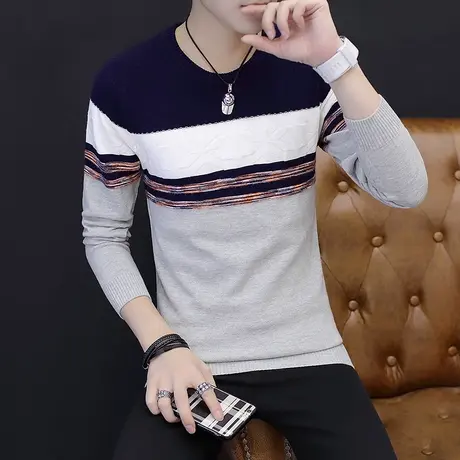 男士毛衣2025新款秋冬季韩版潮流针织打底衫长袖t恤男装衣服外套商品大图