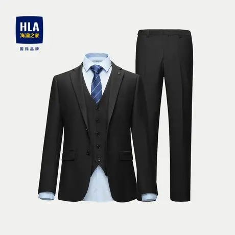 HLA/海澜之家弹力松紧腰礼服套装23秋修身商务绅士三件套西服男图片