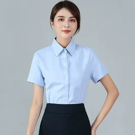 邮政邮局工作服女新款浅蓝长袖衬衫邮储蓄银行衬衣邮局女制服工装图片