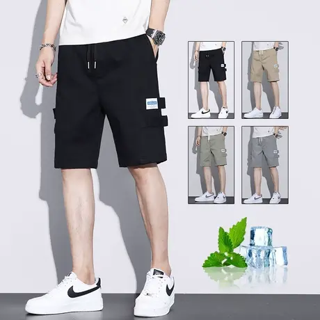 2024新款五分中裤子男士休闲运动短裤男生夏季薄款工装外穿大裤衩商品大图