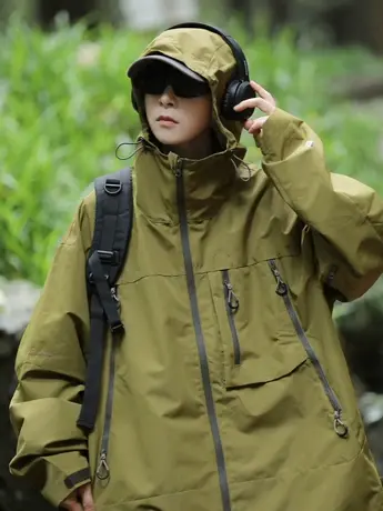 美式机能户外三防软壳冲锋衣外套男春秋2023新款防水防风运动夹克商品大图