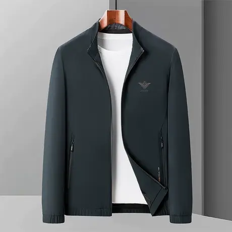 中年男士夹克商务休闲春秋新款立领上衣中青年帅气潮流秋装外套男商品大图