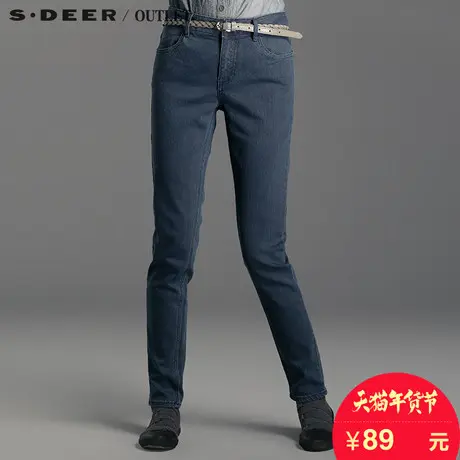 【清仓】sdeer圣迪奥裂纹印染休闲长裤S14180892商品大图