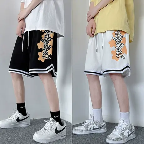 夏季字母印花休闲运动短裤男潮流ins宽松篮球裤健身速干五分裤子商品大图