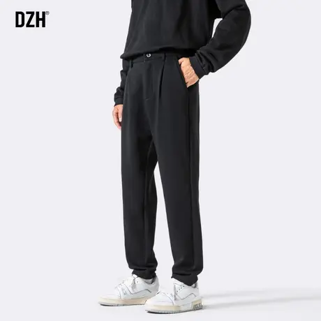 男士黑色休闲裤男款锥形裤男裤高级感裤子2024年春季新款小脚西裤商品大图