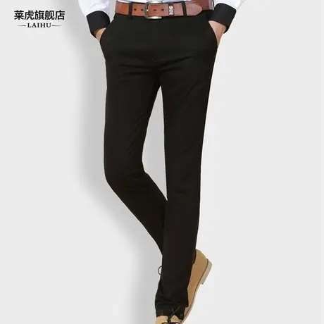 莱虎秋季新款男士休闲裤男装男裤时尚韩版修身休闲裤英伦长裤子图片