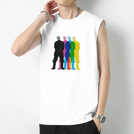 230g重磅纯棉背心男潮夏季外穿白色无袖t恤健身运动篮球坎肩汗衫商品大图