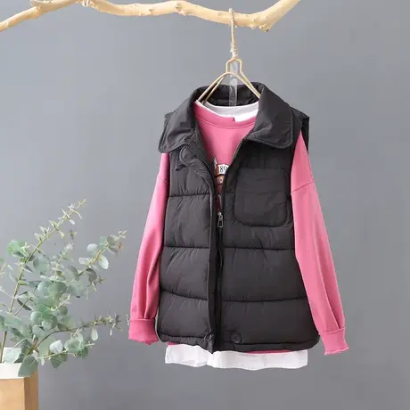 棉马夹女外穿韩版2023新款短款秋冬羽绒棉服背心外搭马夹外套女装图片