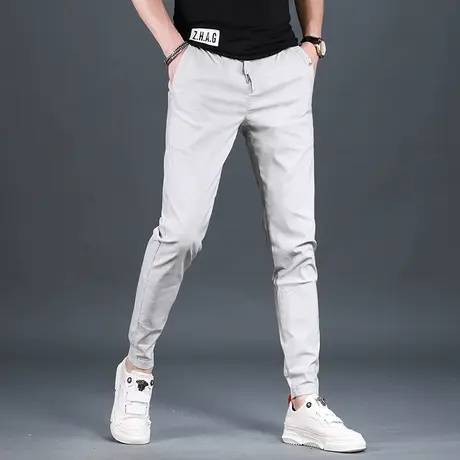 春夏男士休闲裤子男修身小脚2020新款潮牌印花韩版潮流运动长裤男商品大图