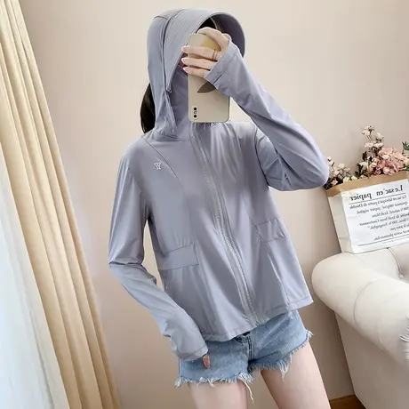 防晒衣女款夏季2023新款防紫外线冰丝薄款罩衫骑车防晒服百搭外套图片