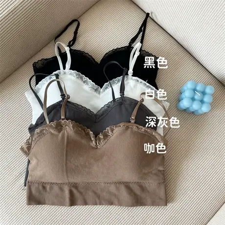 吊带背心女新款带胸垫美背内搭性感春夏季短款蕾丝辣妹外穿上衣图片