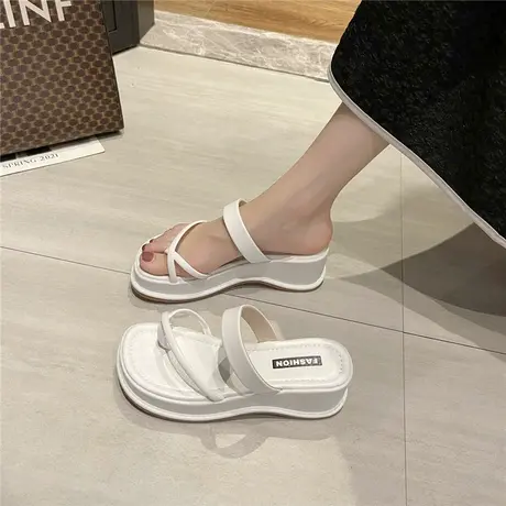 网红套趾夹脚松糕厚底凉拖鞋女夏季外穿2024年新款坡跟时尚ins潮图片