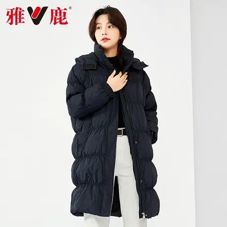 yaloo/雅鹿羽绒服女冬中长款新款连帽韩版休闲高端白鸭绒保暖外套商品大图