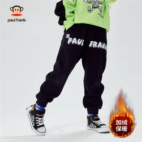 大嘴猴童装男童加绒裤子秋冬款2023新款运动裤中大童休闲保暖卫裤商品大图