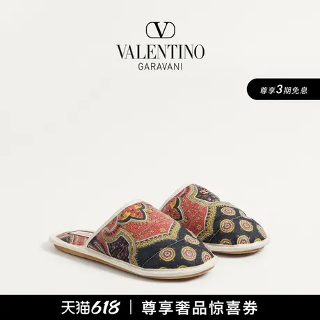 [礼物][3期免息]华伦天奴VALENTINO男士TA CHAMBRE 丹宁拖鞋凉鞋图片