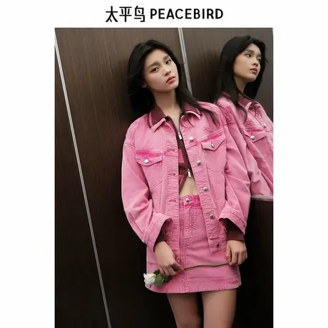 太平鸟女装秋季新款灯芯绒牛仔外套A3BBE3503图片
