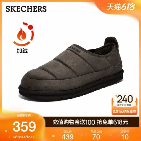 Skechers斯凯奇冬季男鞋一脚蹬舒适休闲加绒雪地靴保暖棉鞋爸爸鞋商品大图