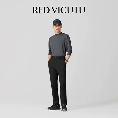 VICUTU威可多男士黑色裤子商务通勤正装西服裤子日常易打理休闲裤图片