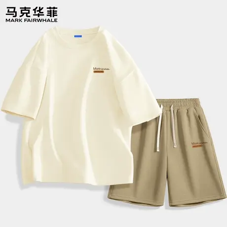 马克华菲运动套装男士2025新款夏季学生纯棉短袖五分裤两件套潮X商品大图