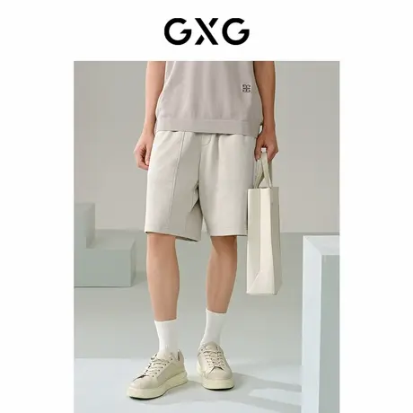 【X】GXG男装针织休闲短裤防水洗印花五分裤24年夏G24X222005商品大图