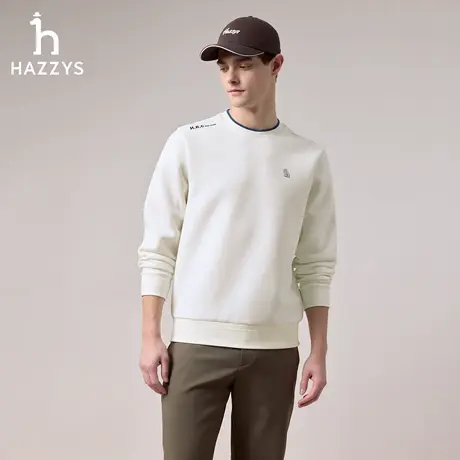 【商场同款】HAZZYS哈吉斯2025秋季新品男装休闲通勤长袖套头卫衣图片